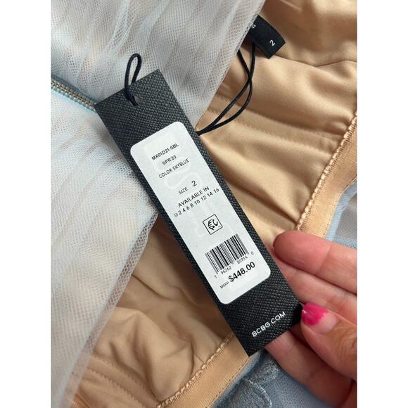 BCBGMAXAZRIA Women's Skyway Strapless Tulle Gown Long Evening Dress Size 2 - Picture 8 of 9